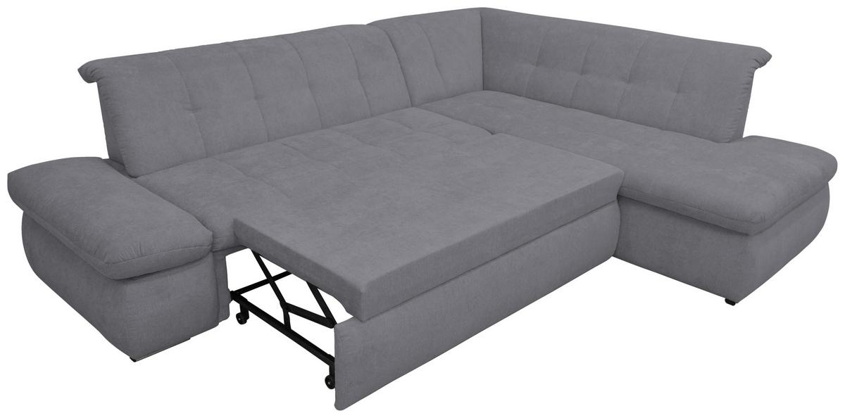 Ecksofa Mit Schlaffunktion Moric Dunkelgrau Mikrofaser - Chromfarben/Dunkelgrau, KONVENTIONELL, Textil (273/216cm) - MID.YOU