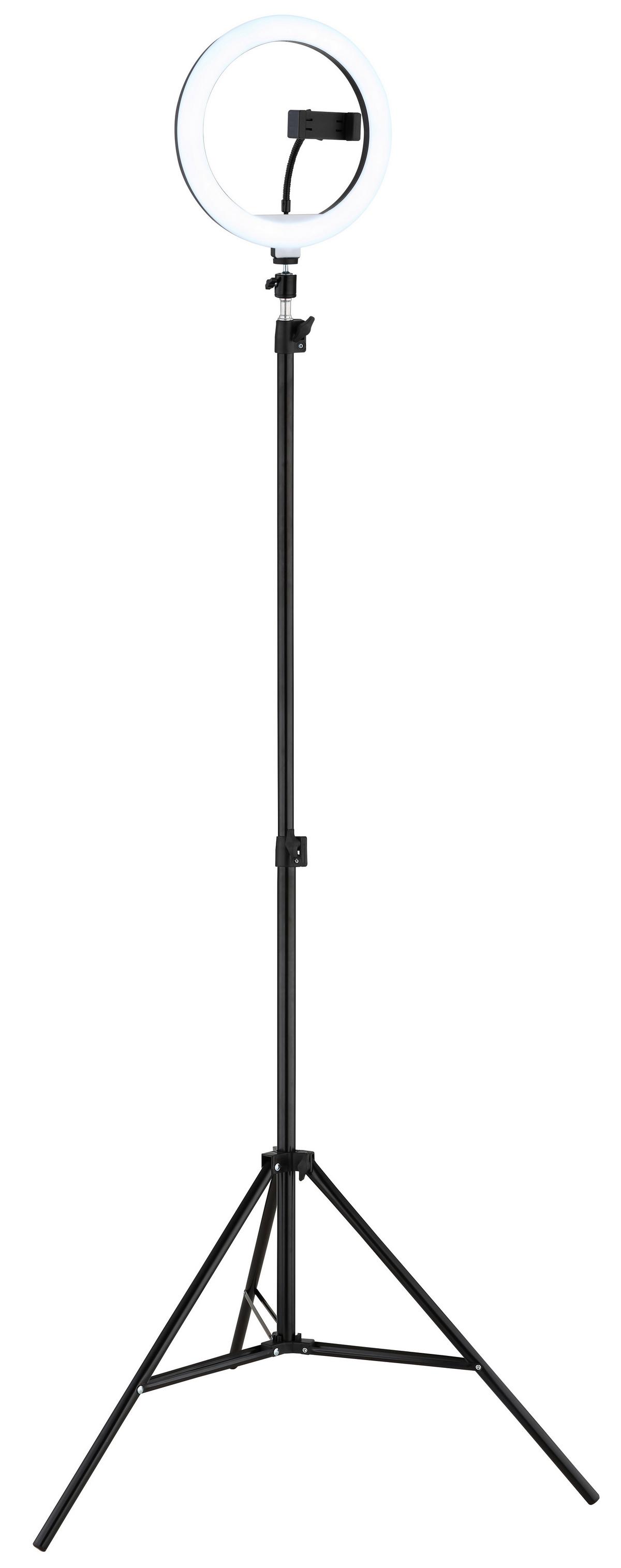 LED-STEHLEUCHTE Delgado - Opal/Schwarz, Design, Kunststoff/Metall (63/210cm) - Globo
