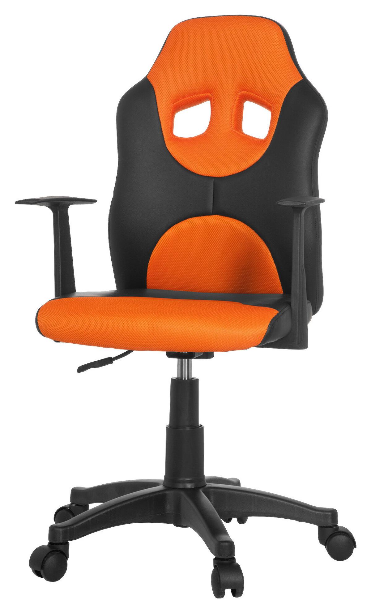 Jugenddrehstuhl Kid Racer Al Orange/Schwarz - Schwarz/Orange, Basics, Kunststoff (54/90-100/48cm) - MID.YOU