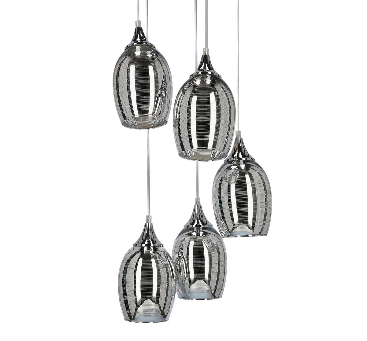 Hängeleuchte 35-60198 - Chromfarben, Design, Metall (35/35/125cm)