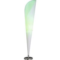 Stehlampe Tulip Weiß Blütenkelchform - Chromfarben/Weiß, KONVENTIONELL, Kunststoff/Metall (30/162cm) - Näve