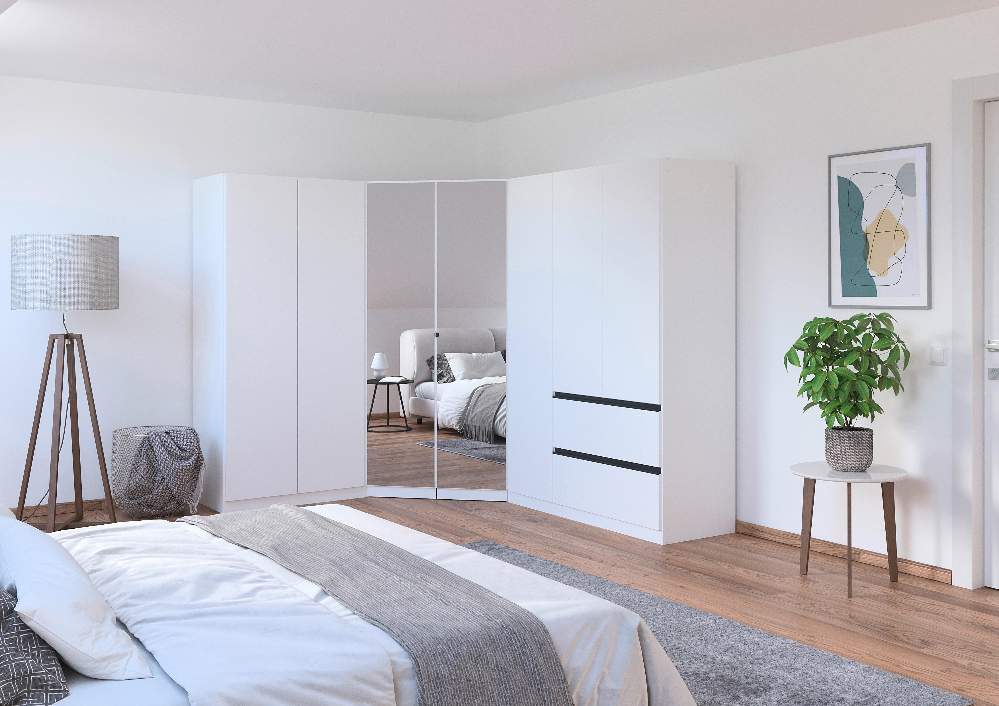 Eckkleiderschrank Costa Weiß B: 208 cm - Weiß, MODERN, Holzwerkstoff (208/197/253cm) - Rauch Möbel