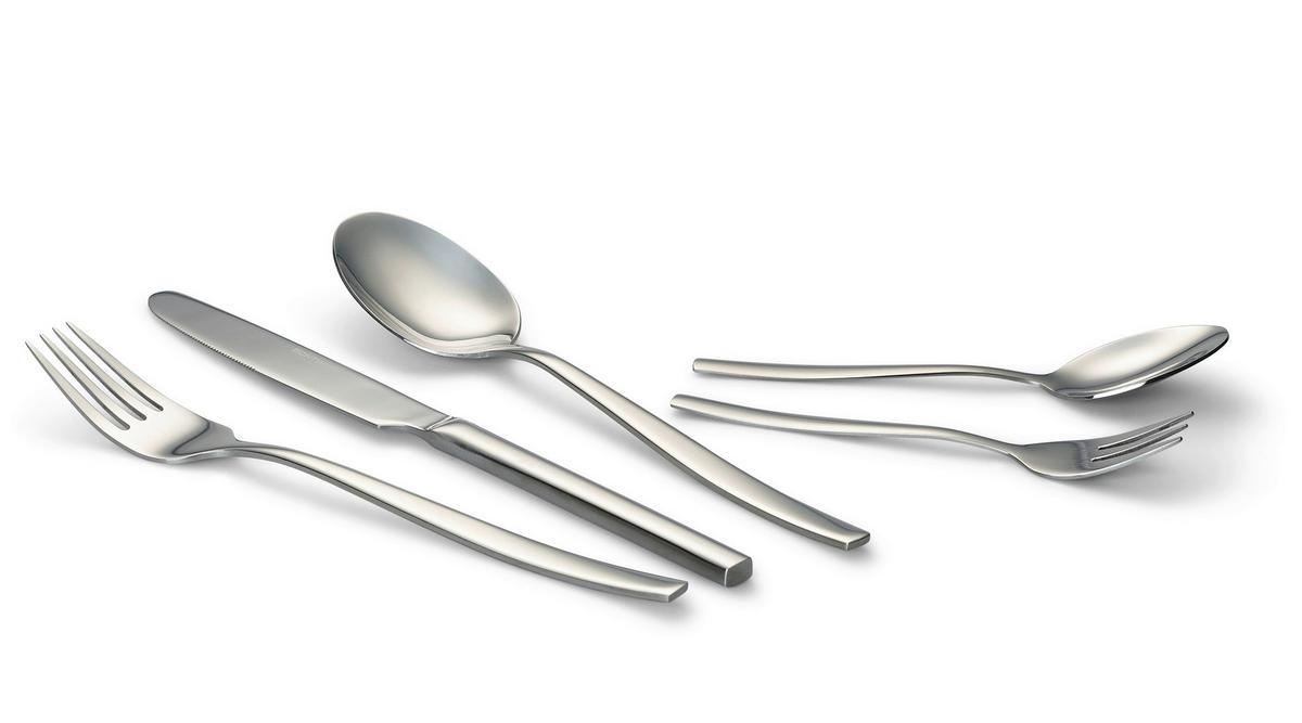 Echtwerk Tafelbesteck Edelstahl, Silber, 30-Teilig - Silberfarben, Basics, Metall (1,22kg) - Echtwerk