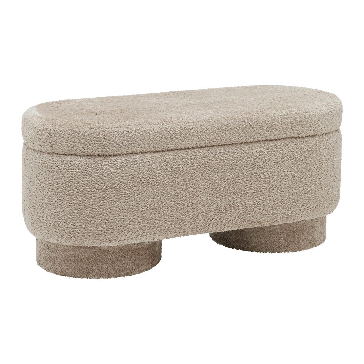 Sedací lavice s úložným prostorem - šedohnědá, Moderní, kompozitní dřevo/textil (100/43/42cm) - Premium Living