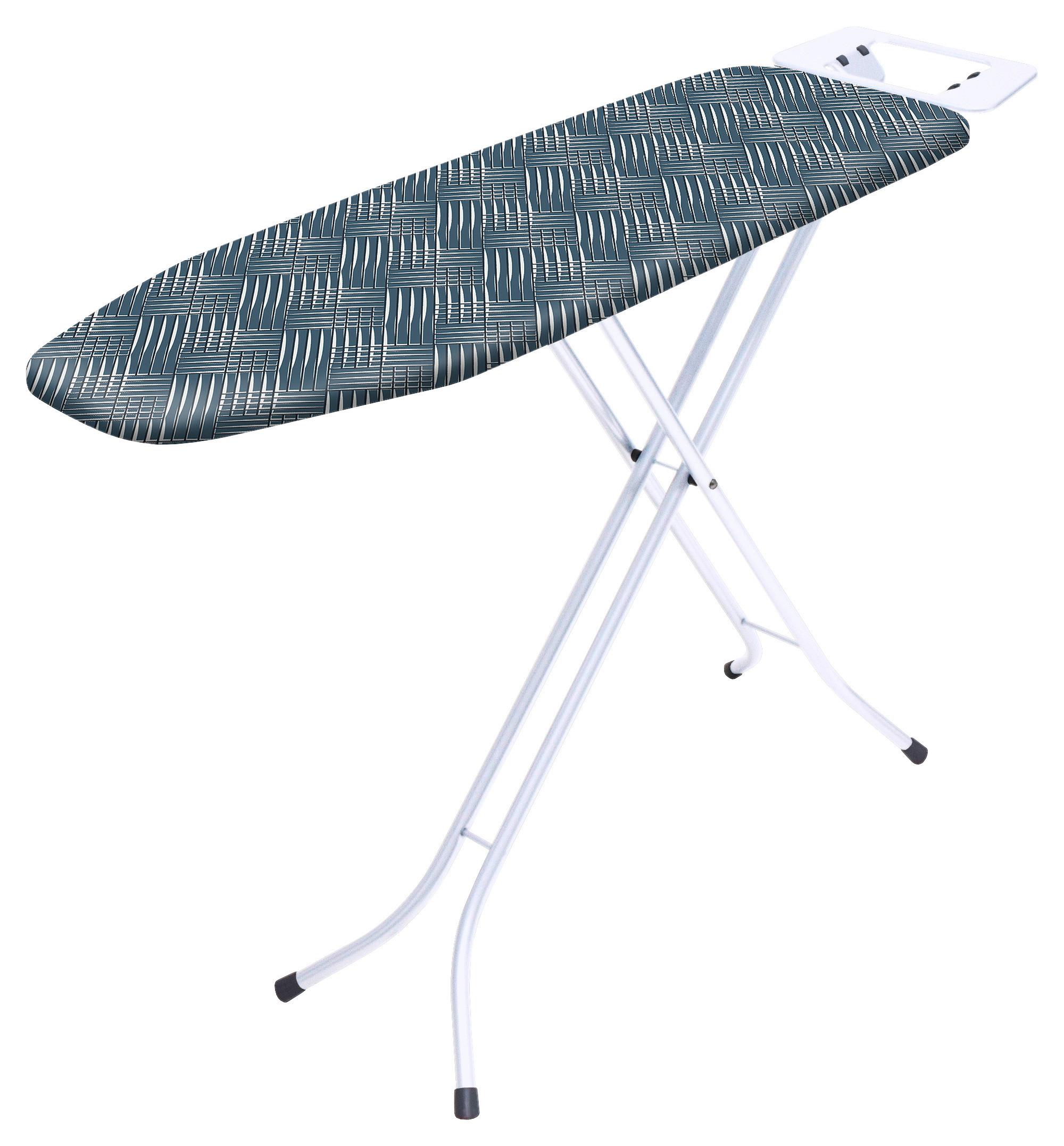 Bügelbrett Benny 131x36 cm mit Bügeleisenablage - Schwarz/Weiß, Basics, Textil (131/90/36cm) - Homezone