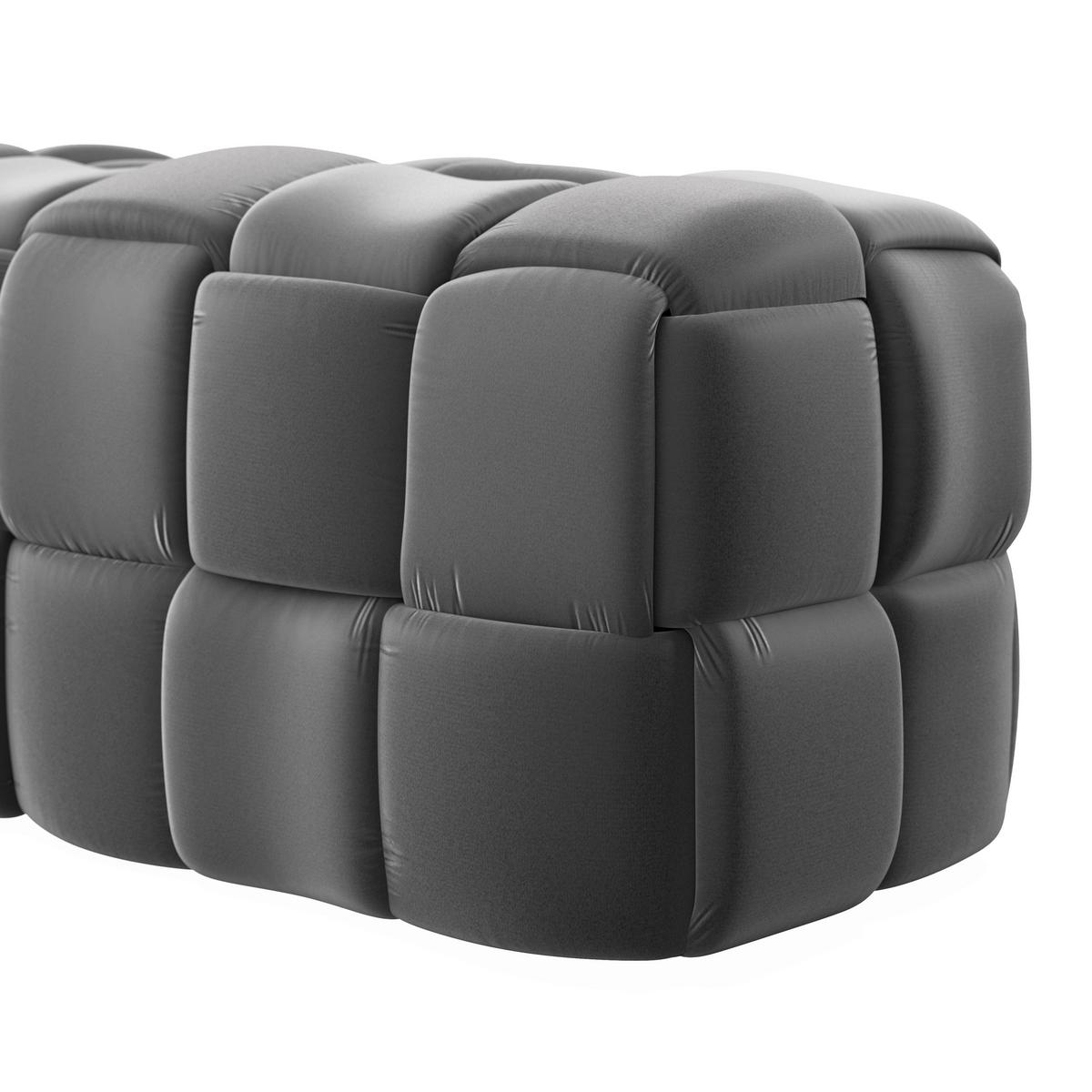 Moderná lavica ELLA sivá - čierna/sivá, Modern, drevo/textil (118/47/47cm) - Bessagi Home