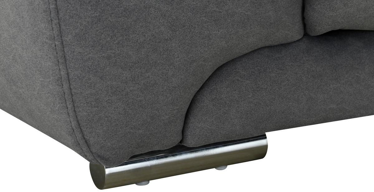 Ecksofa mit Relaxfunktion Captain - Silberfarben/Grau, MODERN, Holz/Textil (294/182cm) - Livetastic