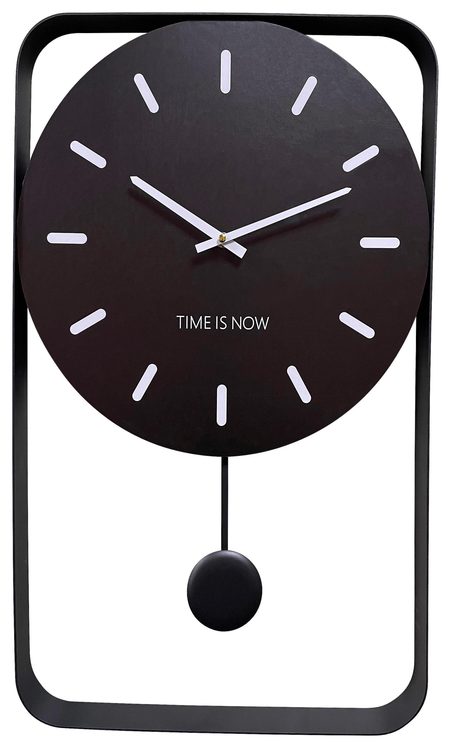 Nástenné Hodiny Time Is Now, V: 65,5cm - čierna/biela, Moderný, kov (40,5/65,5/5cm) - Modern Living