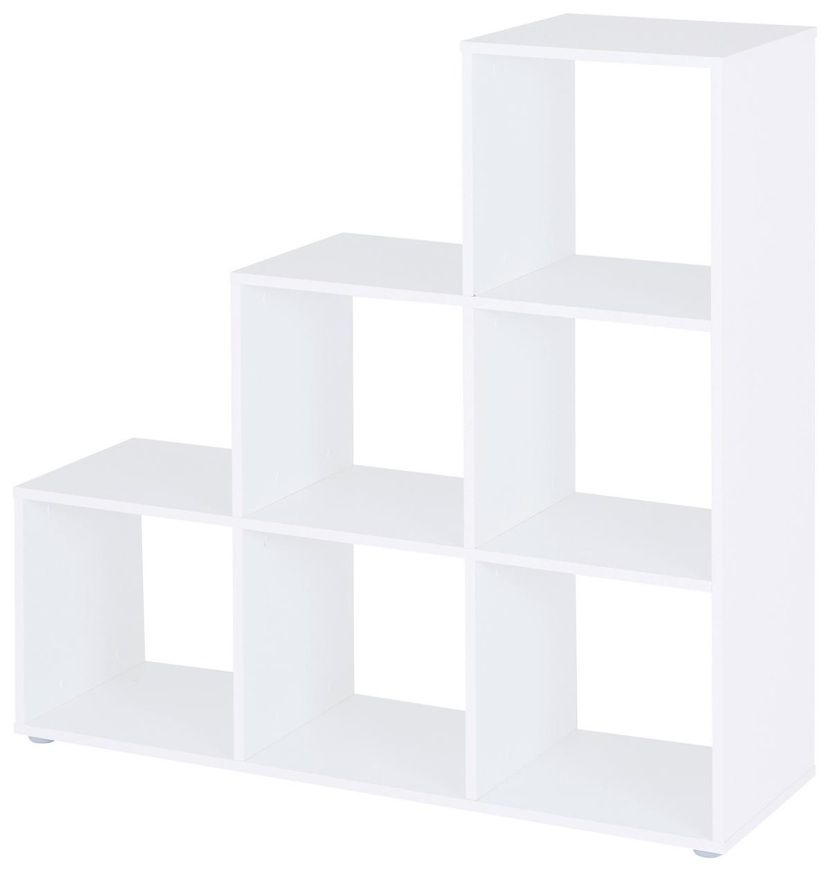 Regál Pisa 3, š: 112 cm, biely - biela, Modern, kompozitné drevo (112/113/35cm)