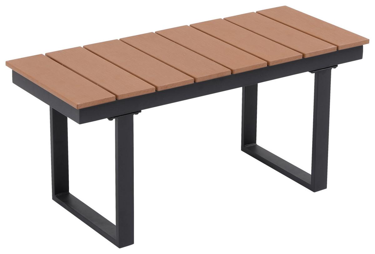 Loungegarnitur 4-tlg Aarhus Metall/holz Mit Kissen - Schwarz/Naturfarben, MODERN, Kunststoff/Textil (146/216cm) - Beldano