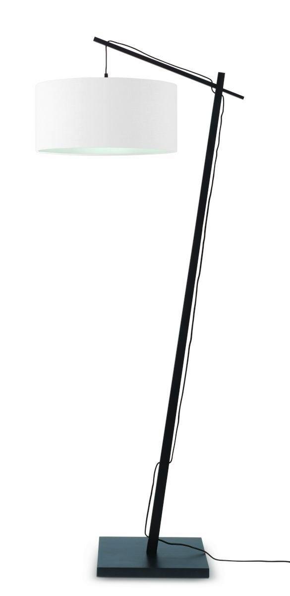 Stehlampe Andes Schwarz/Weiß mit Fußschalter - Schwarz/Weiß, Design, Naturmaterialien/Textil (47/176/23cm) - Good & Mojo