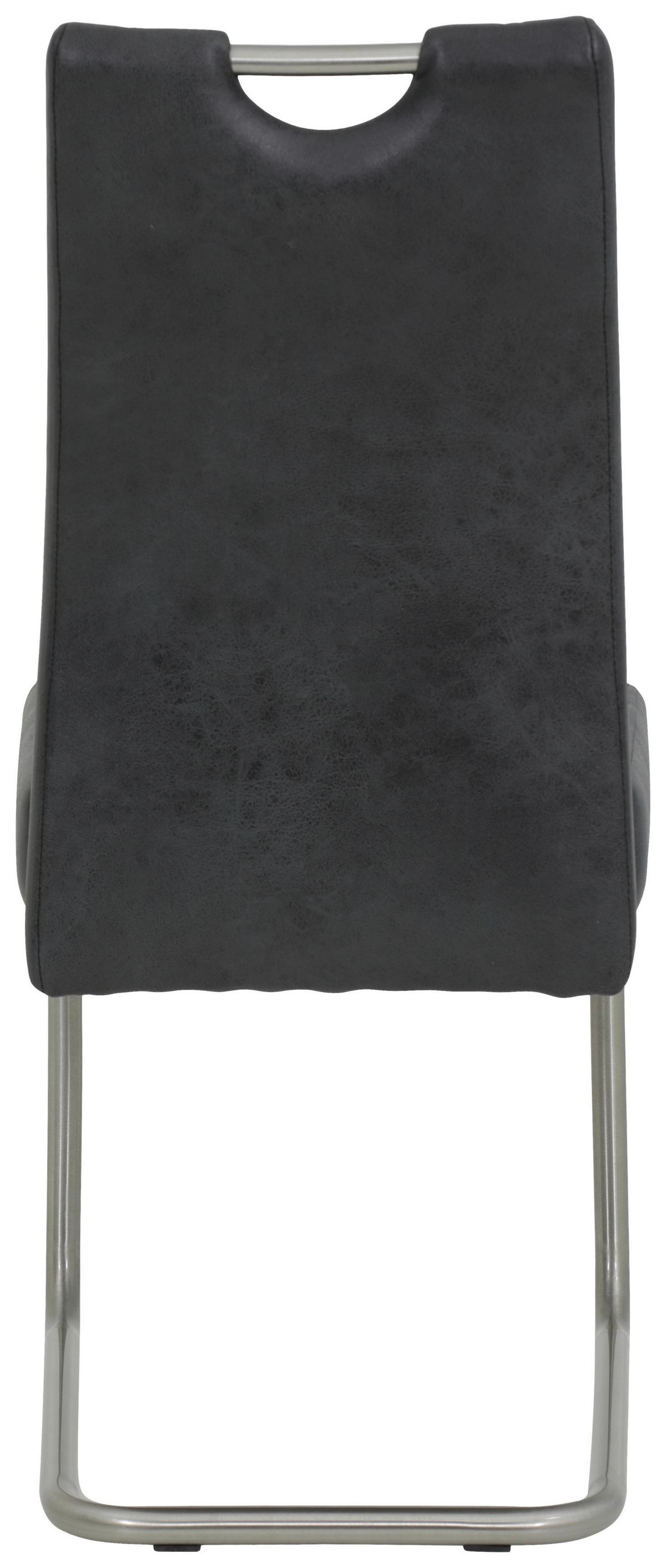 Schwingstuhl Sophia Anthrazit Gepolstert 2er-Set - Edelstahlfarben/Anthrazit, MODERN, Textil/Metall (43/99/58cm) - MID.YOU