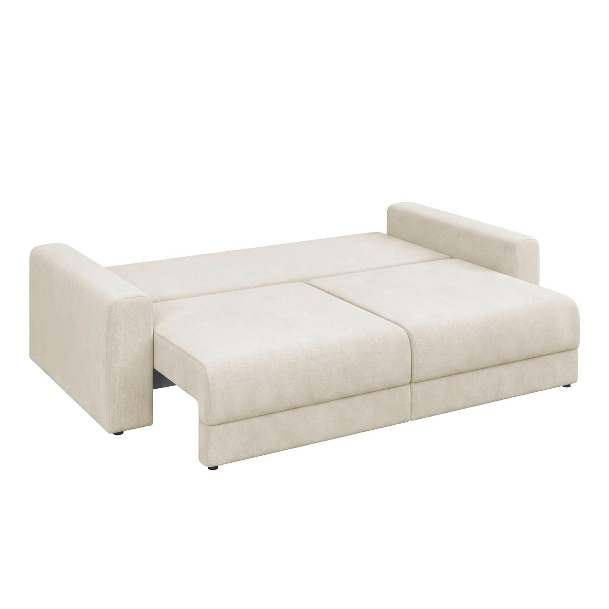 Megasofa Mega Chenille beige, B: 255cm - Beige/Schwarz, Trend, Textil (255/94/126cm) - Luca Bessoni