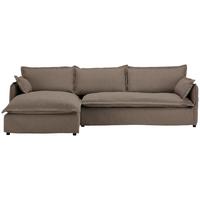 Ecksofa Toscana - Schwarz/Braun, Trend, Textil (165/295cm) - Livetastic