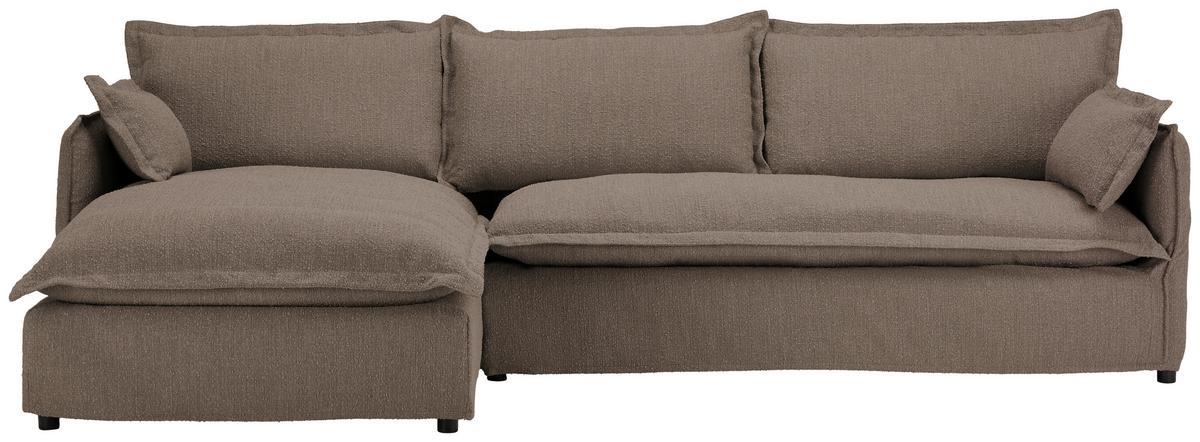 Ecksofa Toscana - Schwarz/Braun, Trend, Textil (165/295cm) - Livetastic
