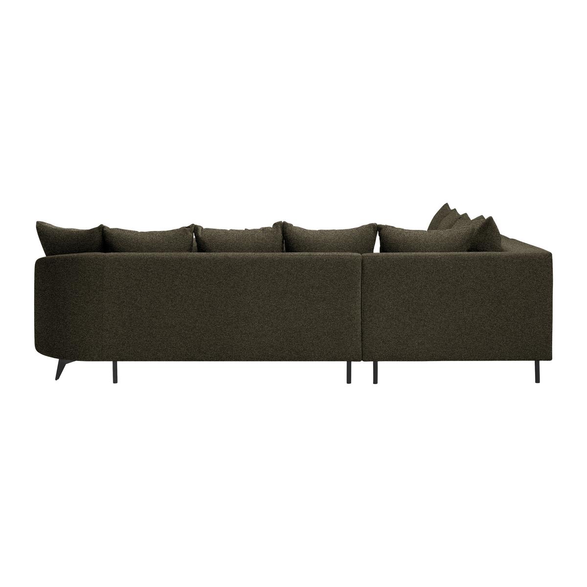 Rohová sedačka AXEL, levá, tmavé zelená tkanina - černá/tmavě zelená, Moderní, kov/textil (250/291cm) - Mömax