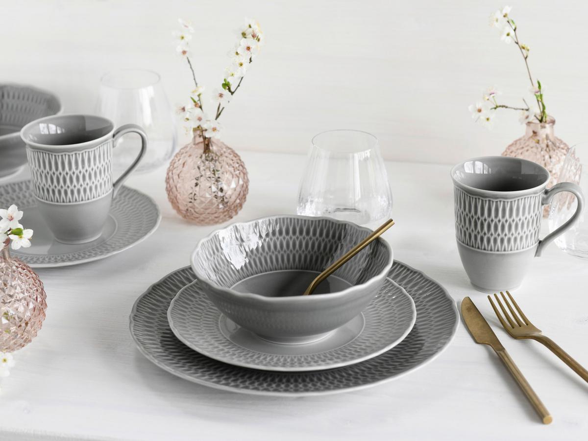 Kombiservice Sofia 16--Teilig., Hellgrau - Hellgrau, Design, Keramik - Creatable