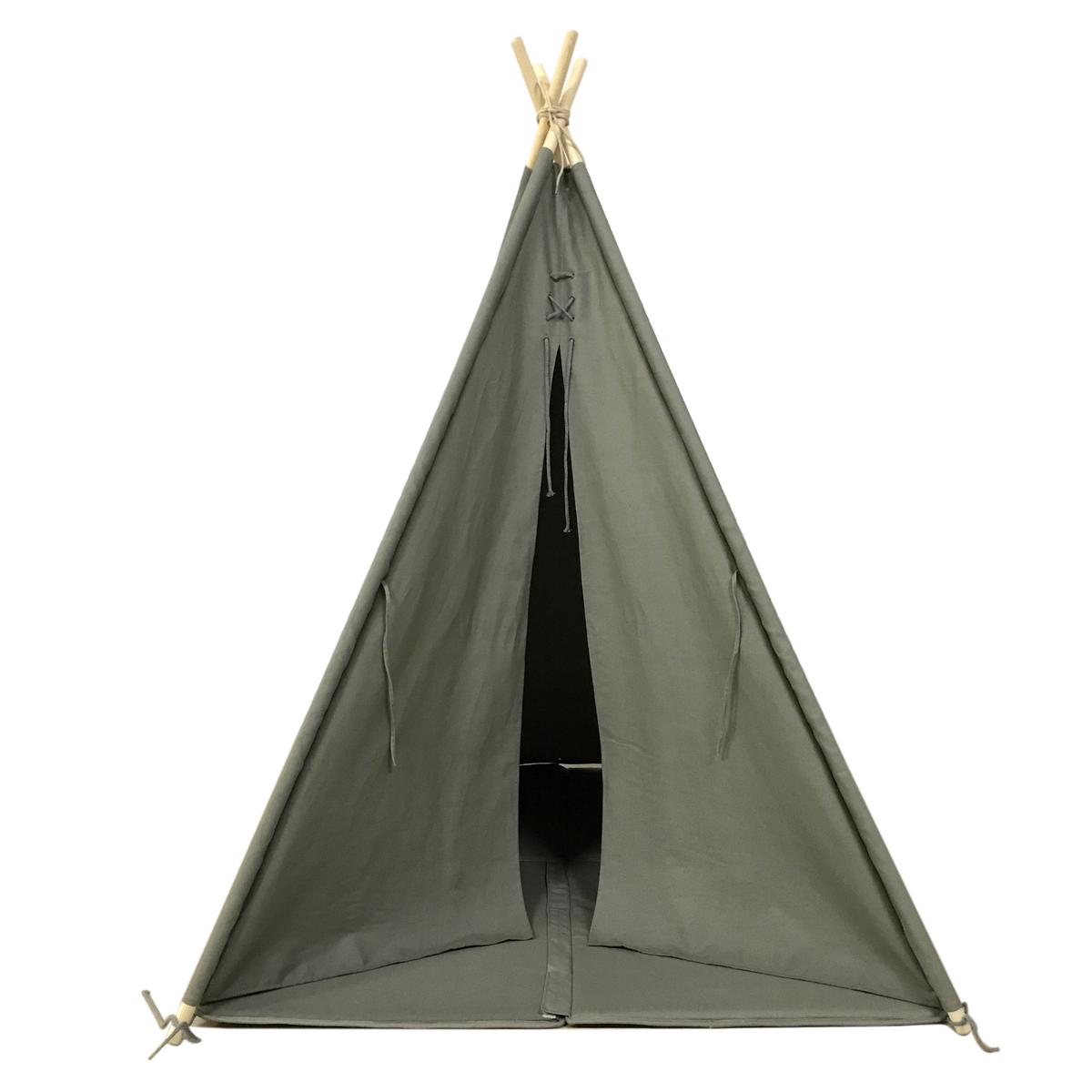 Spielzelt Tipi Mit Fenster Grau Sunny - Grau, LIFESTYLE, Textil (120/159,/120cm) - Ambia Garden