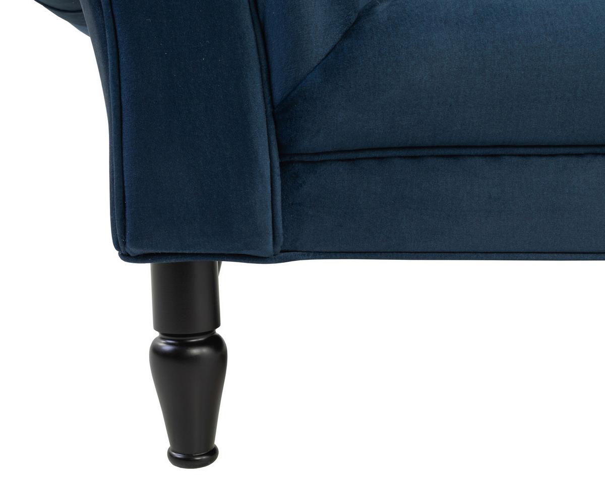 3-Sitzer-Sofa Cupido Dunkelblau Samt - Schwarz/Dunkelblau, Design, Textil (242/91/104cm) - MID.YOU