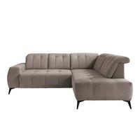 Ecksofa mit USB Anschluss Sano, Graubraun, S: 261x200 cm - Graubraun/Schwarz, MODERN, Textil (261/200cm) - Livetastic