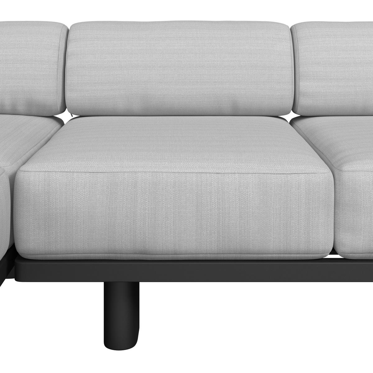 TERASOVÁ SEDACIA SÚPRAVA LUMEA - sivá/svetlosivá, Modern, kov/textil - Bessagi Garden