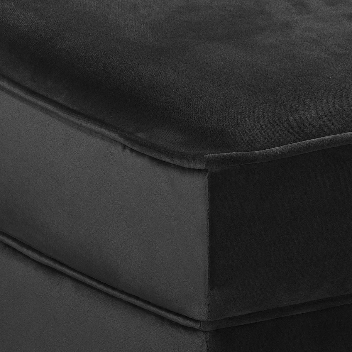 Récamiere Pako Schwarz B: 185cm - Schwarz/Braun, Design, Textil (185/93/75cm) - Livetastic