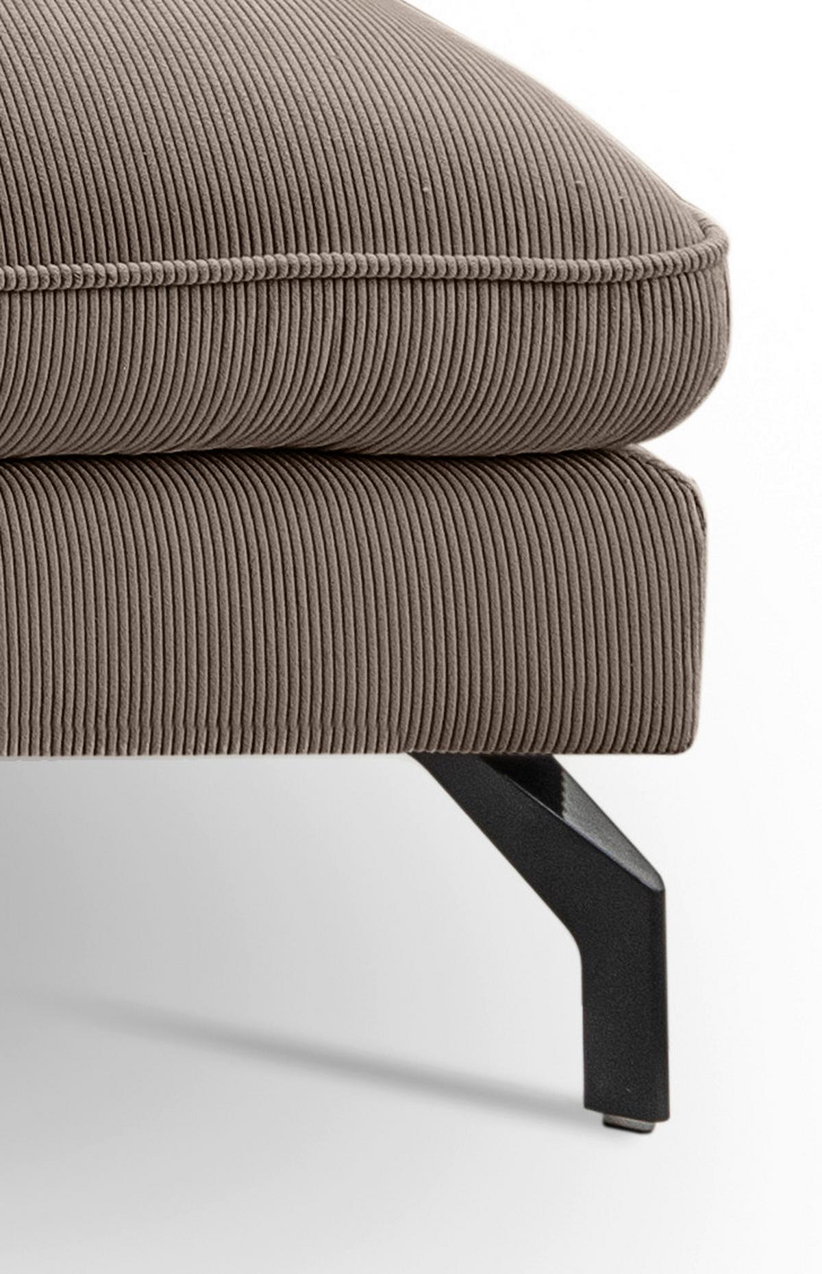 Wohnlandschaft Toronto Beigebraun U: 165x361x168cm - Beigebraun/Schwarz, Basics, Holz/Textil (165/361/168cm) - MID.YOU