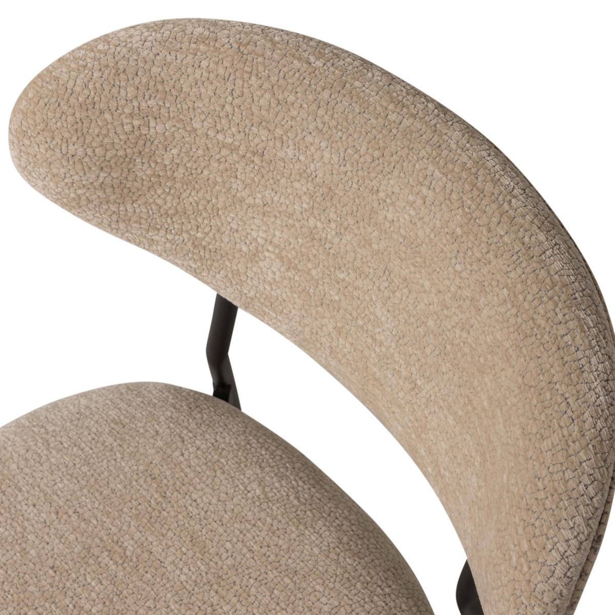 Stuhl-Set Klejd Naturfarben B: 47cm - Schwarz/Naturfarben, MODERN, Textil/Metall (47/79/53cm) - Livetastic