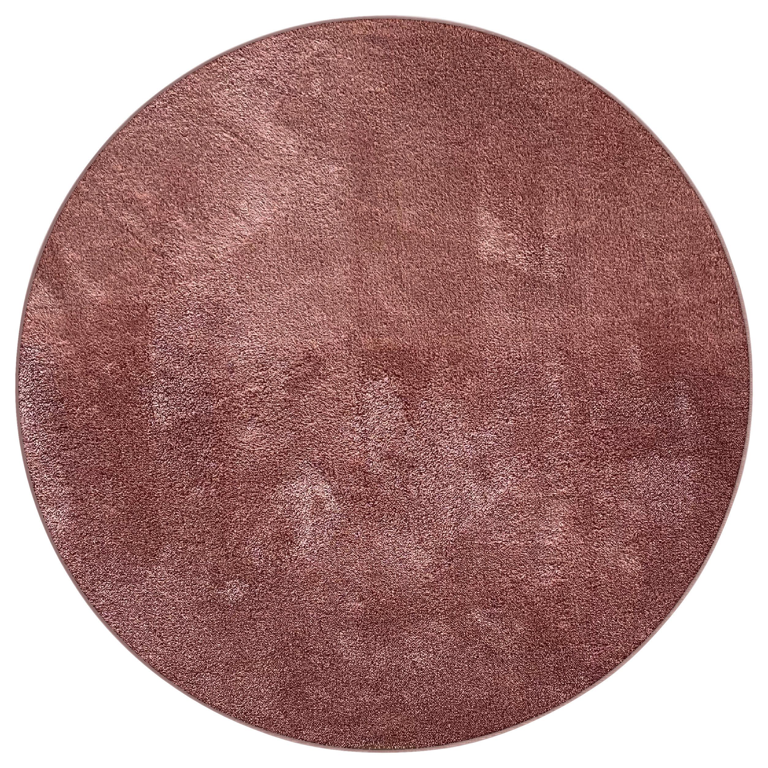 Hochflorteppich Rund Pink Hilaria Ø 80 Cm - Pink, ROMANTIK / LANDHAUS, Textil (80cm) - James Wood