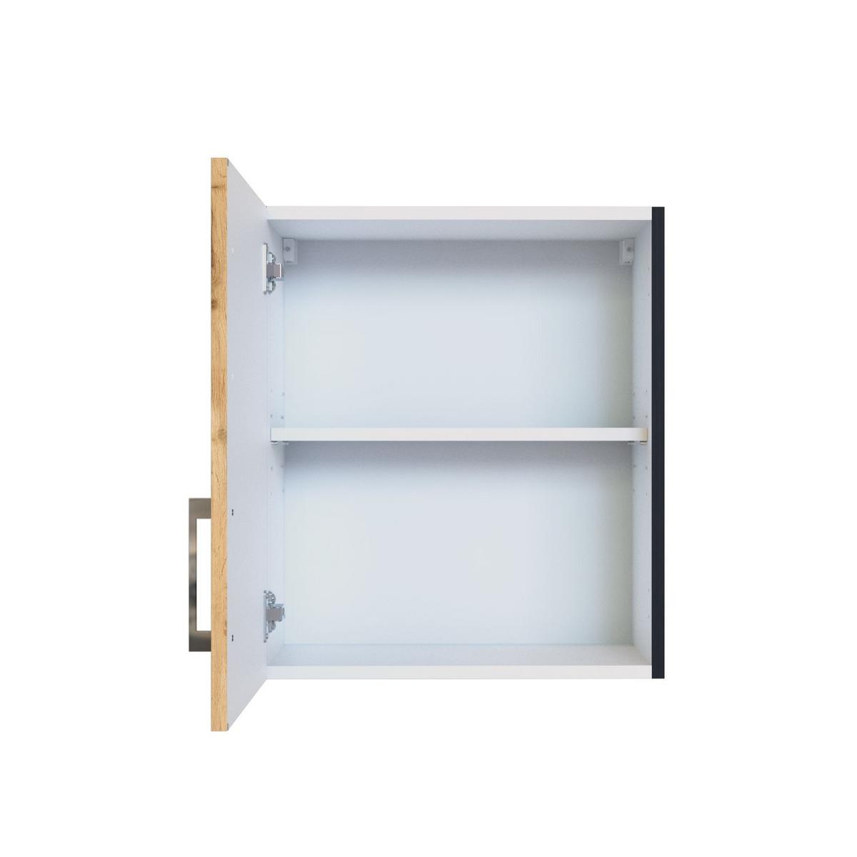 Küchenoberschrank B: 50 Cm Eiche Deko/anthraz. 1 Drehtür - Anthrazit/Eiche Wotan, MODERN, Holzwerkstoff (50/57/34cm) - Held