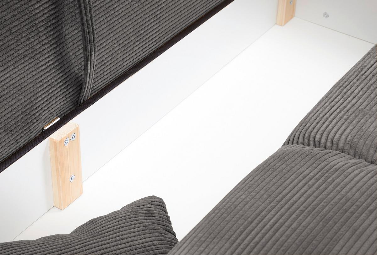 Bigsofa Pera, Grau B: 242 cm - Chromfarben/Grau, MODERN, Textil (242/71/90/131cm) - Livetastic