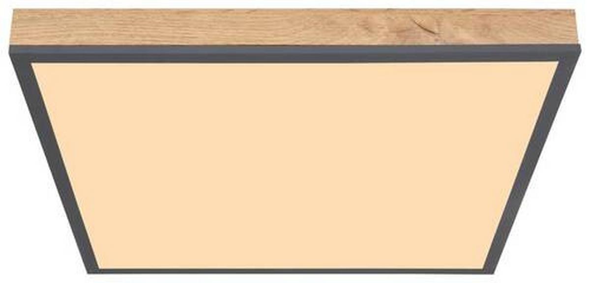 Led-deckenleuchte Doro L: 45 Cm - Opal/Graphitfarben, Basics, Kunststoff/Metall (45/45/6,5cm) - Globo