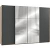 Schwebetürenschrank B: 300 Cm Level, Graphit/eiche Dekor - Eichefarben/Graphitfarben, MODERN, Holzwerkstoff (300/216/65cm) - MID.YOU