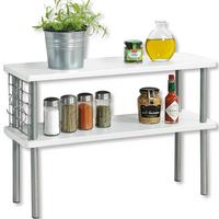 Küchenregal Mit 2 Ebenen B: 55 cm, Weiß - Weiß, MODERN, Holzwerkstoff/Metall (55/20/38cm) - Kesper