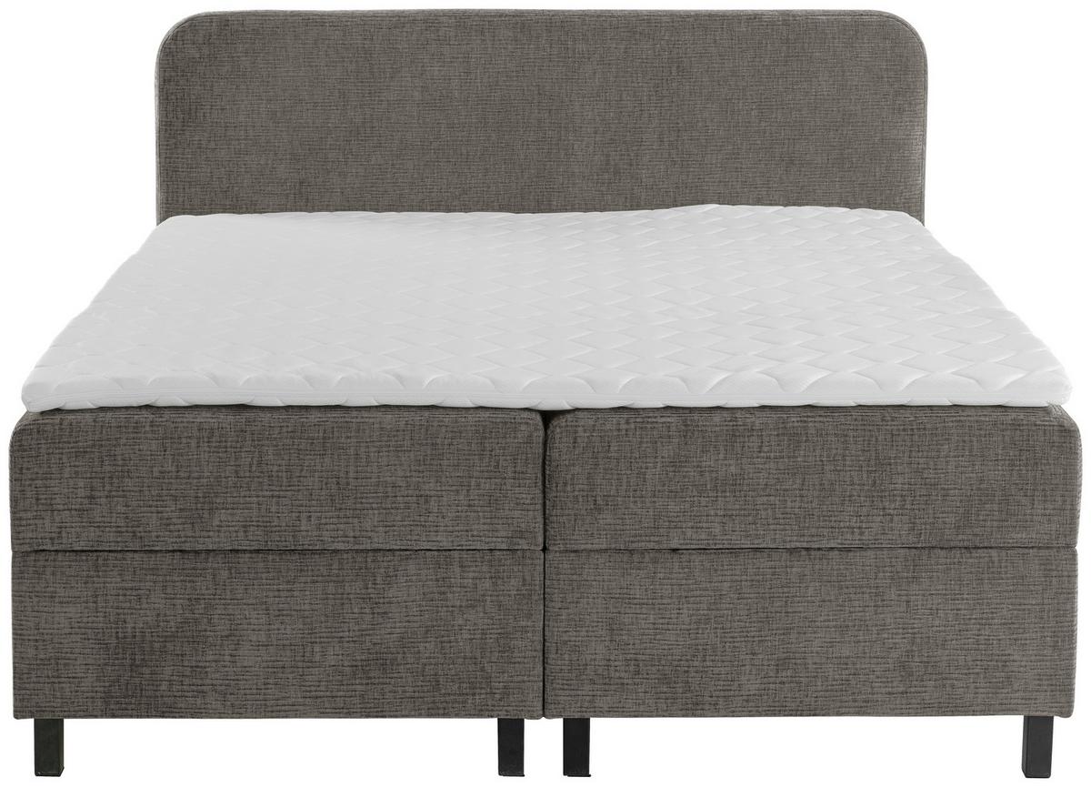 Boxbett Mit Topper & Bettkasten 180x200 Viva - Schwarz/Grau, MODERN, Holz/Kunststoff (180/200cm) - MID.YOU