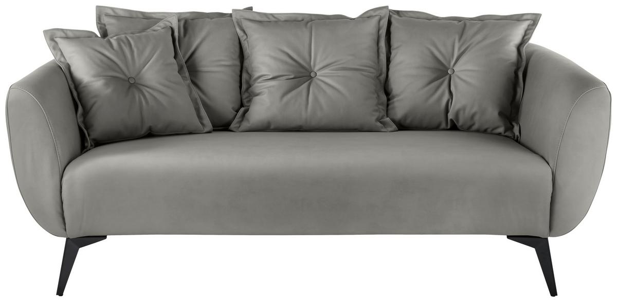 2,5 Sitzer Sofa Baggio Grau B: 196 Cm - Schwarz/Grau, MODERN, Textil (196/94/103cm) - Livetastic