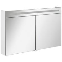 Spiegelschrank B.clever Mit Led 2-Türig Bxhxt: 120x71x16 Cm - Weiß, MODERN, Glas/Holzwerkstoff (120/71/16cm) - MID.YOU