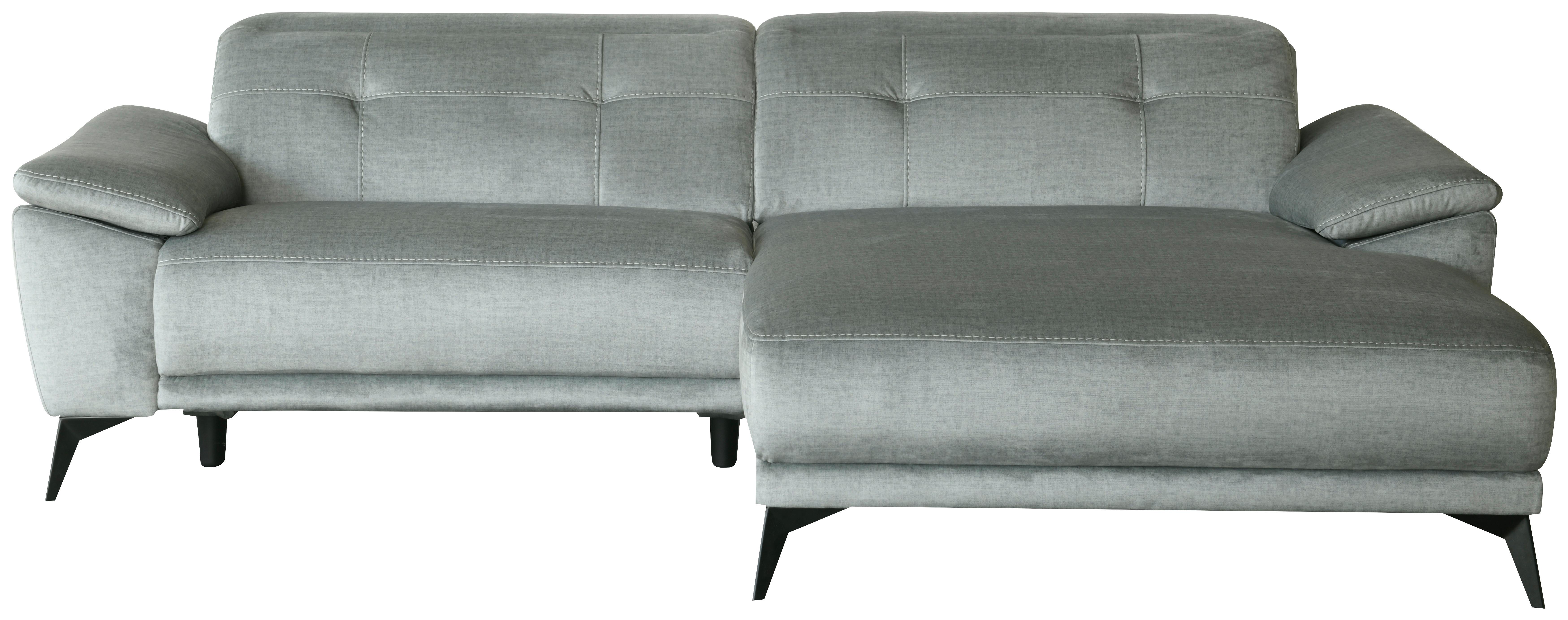 Ecksofa + Relaxfunktion Bonn Grau Leinenoptik 262x170 cm - Schwarz/Grau, MODERN, Holz/Textil (262/79/170cm)