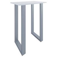 Bartisch Xona B 80x50 - Silberfarben/Weiß, KONVENTIONELL, Holzwerkstoff/Metall (80/102/50cm)