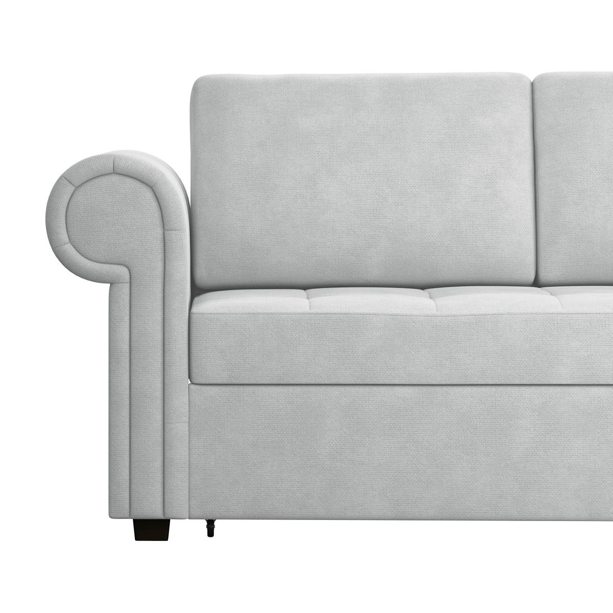 Ecksofa Oslo Hellgrau B: 260 Cm - Hellgrau, ROMANTIK / LANDHAUS, Textil (260/85/155cm) - James Wood