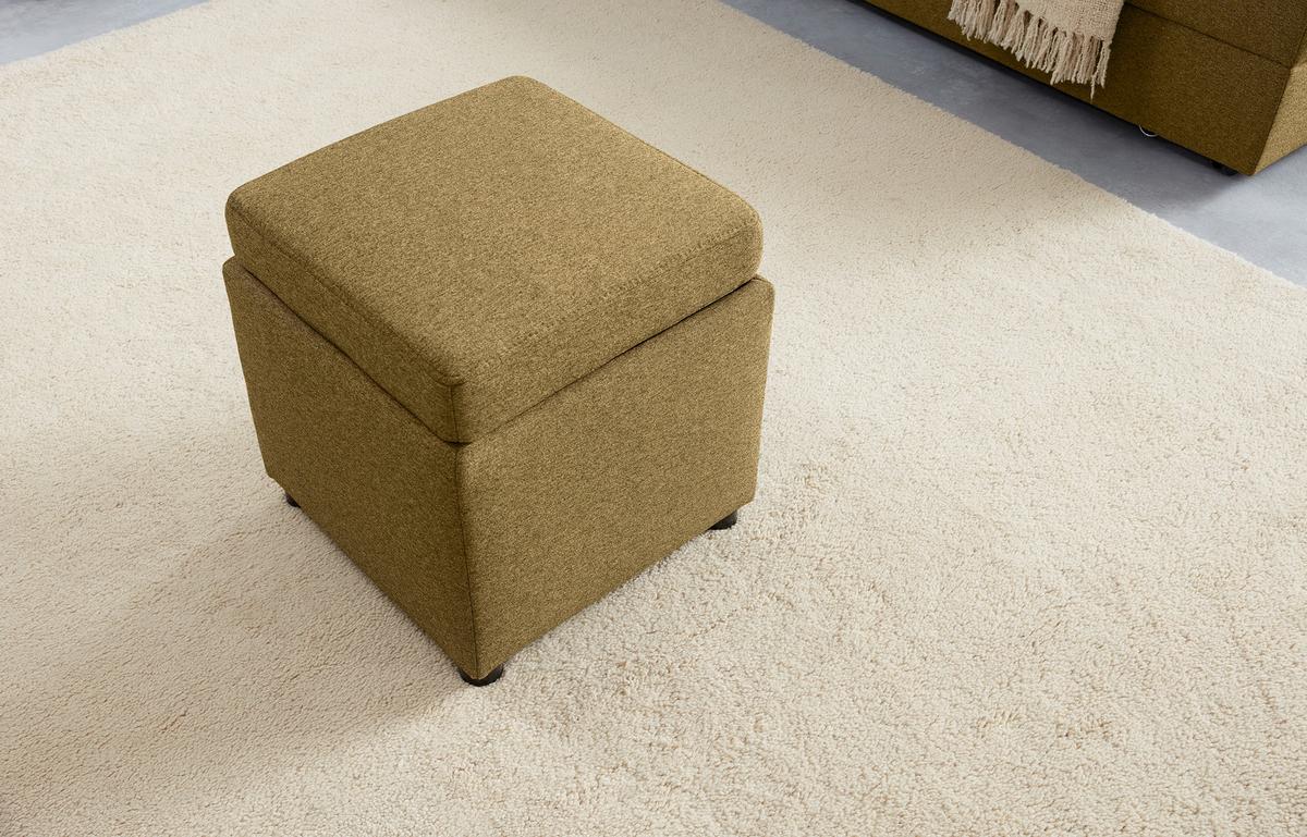 Hocker Looks IIi - Messingfarben/Schwarz, Design, Textil (45/47/45cm) - LOOKS by W.Joop