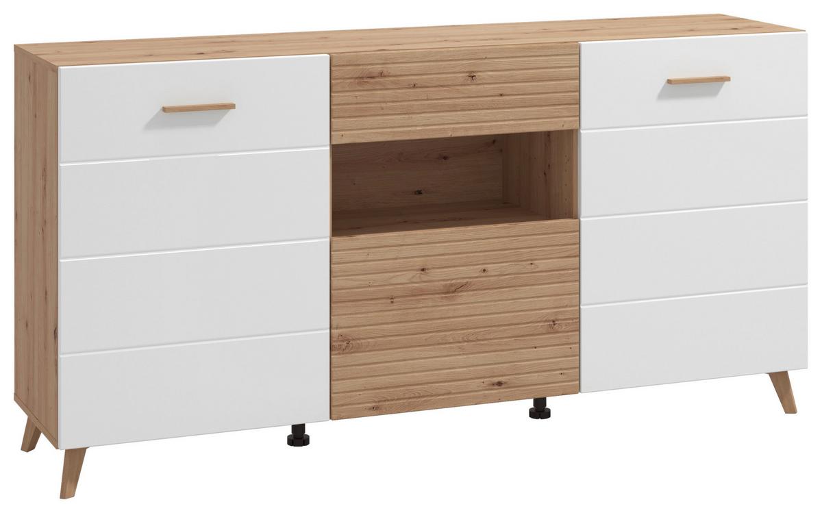Tálalószekrény Bretagne - tölgyfa színű/fehér, Modern, faalapú anyag (173/87,5/41,5cm) - Best Price