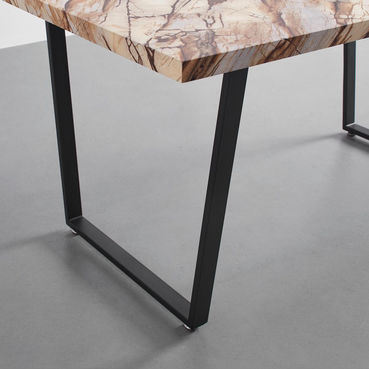 Jedálenský stôl DAVE 160x90 cm - hnedá/čierna, Modern, kov (160/90/76cm) - Bessagi Home