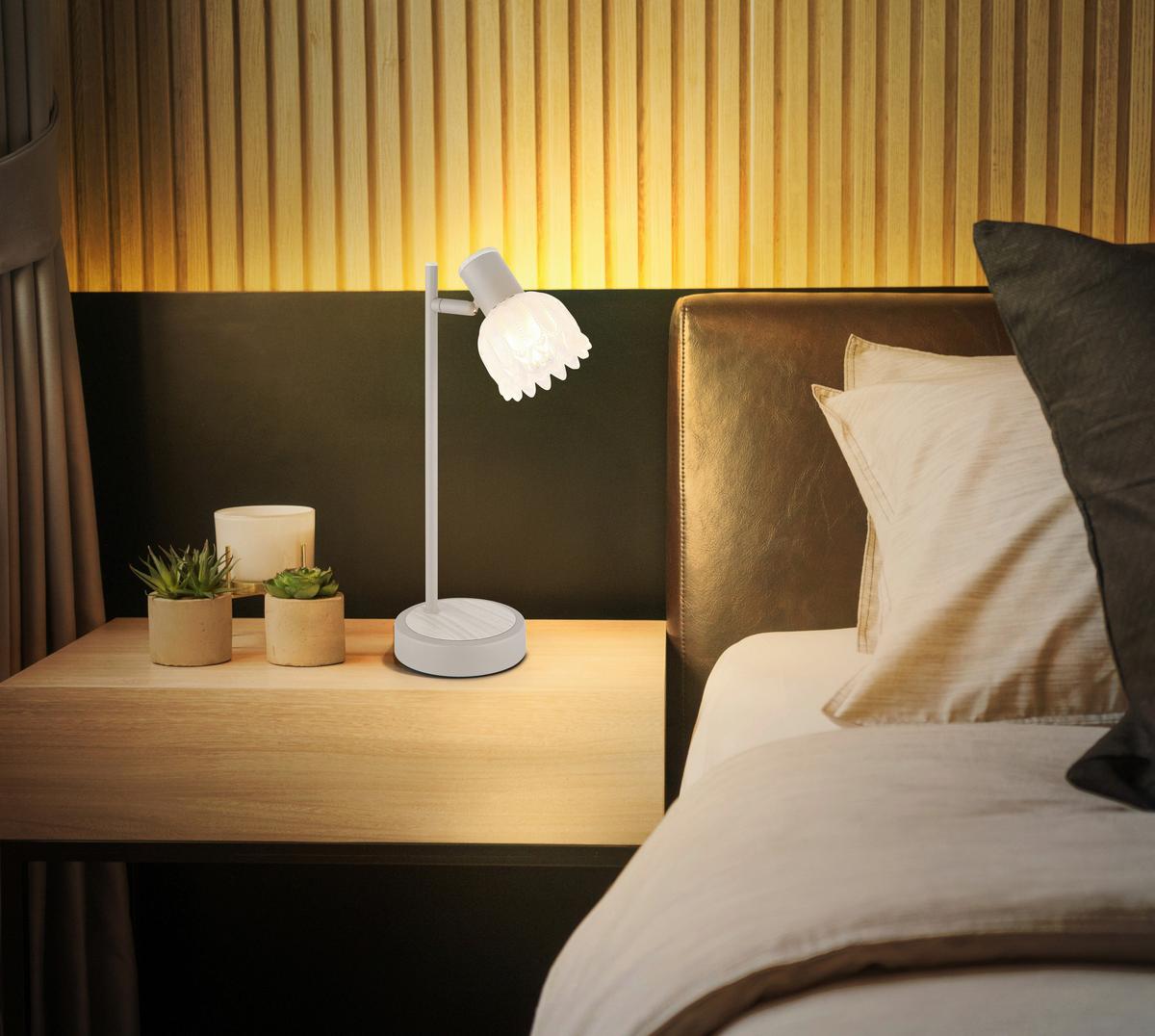 Tischleuchte Exkl. E14, 40w - Sandfarben/Schwarz, KONVENTIONELL, Glas/Kunststoff (17/12/35cm) - Globo