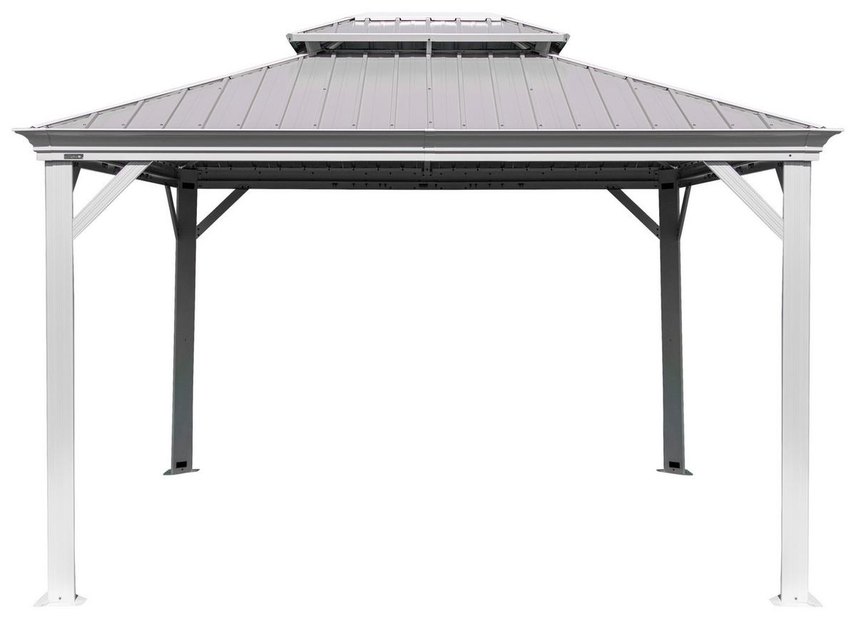 Pavillon Messina 363x298 cm Wetterfest Gartenpavillon - Champagner, Basics, Metall (363/291/298cm)
