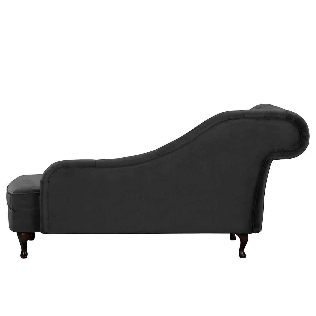 Récamiere Pako Schwarz B: 185cm - Schwarz/Braun, Design, Textil (185/93/75cm) - Livetastic