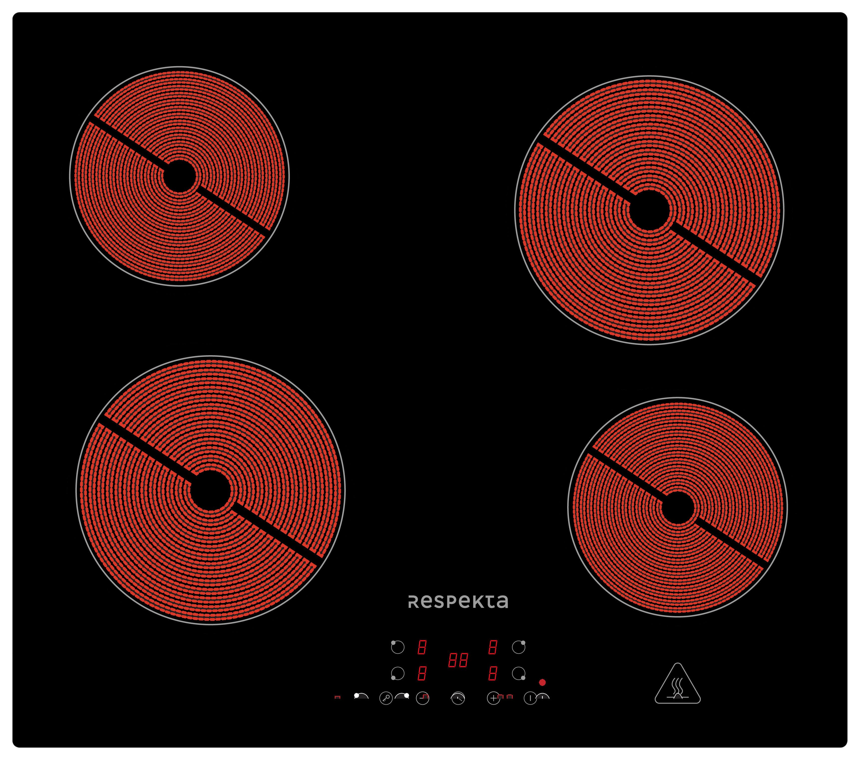 Backofenset Schwarz B: 59,5 cm - Schwarz, Basics, Glas/Metall (59,5/59,5/57,5cm) - Respekta