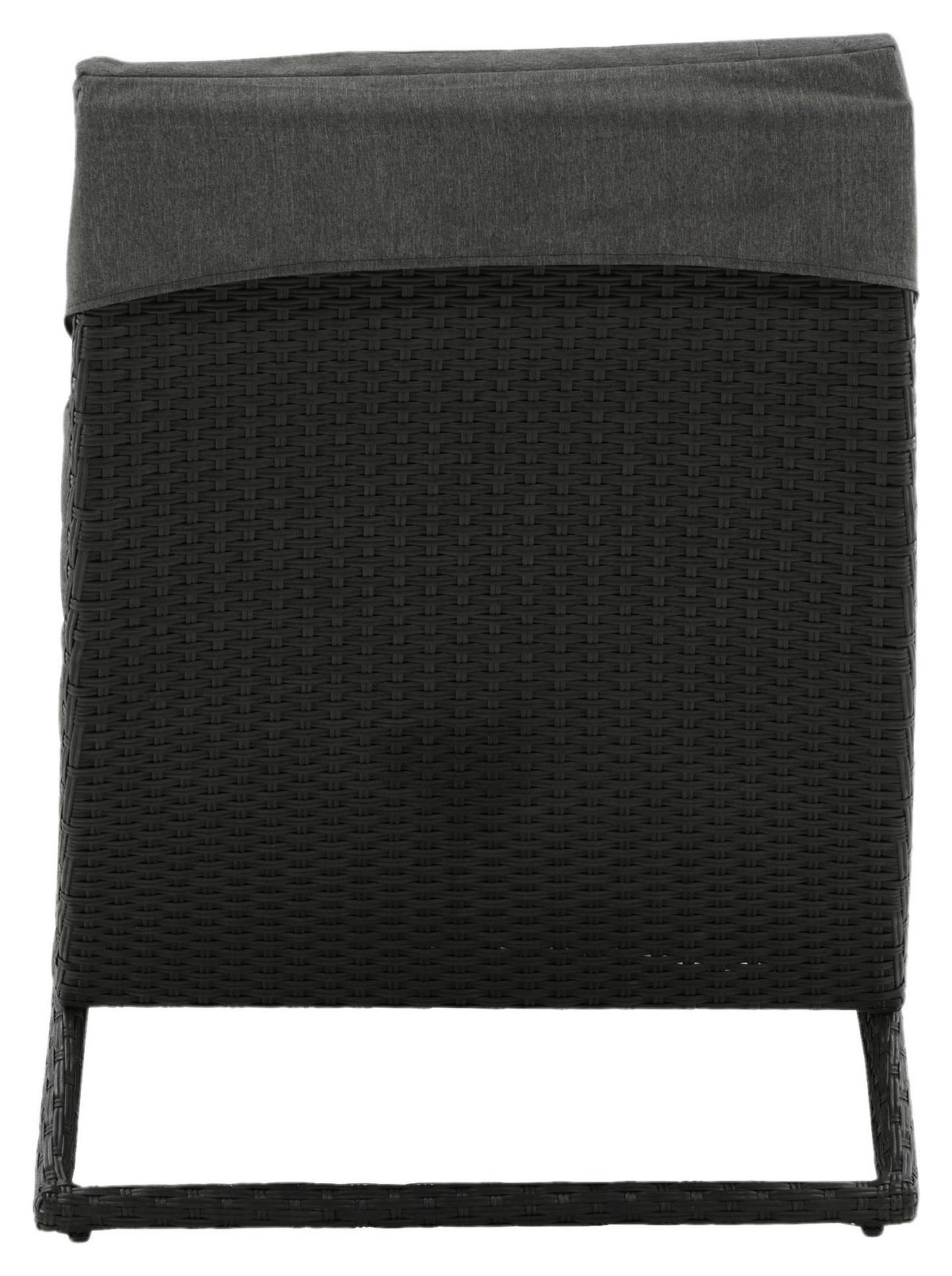 Sonnenliege Archie Kunststoff - Schwarz, KONVENTIONELL, Kunststoff (64/84/158cm) - Gardenson