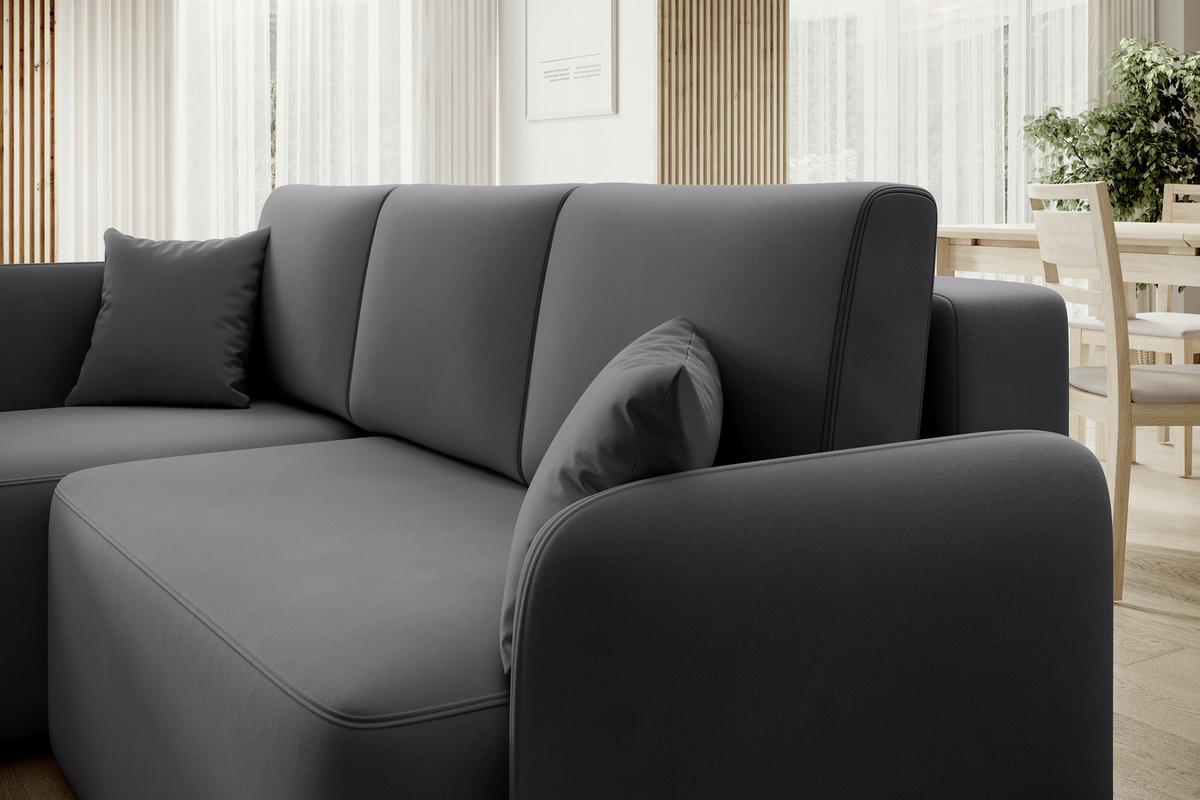 Ecksofa Hadson Grau S: 150x206 Cm - Schwarz/Grau, Design, Textil (150/206cm) - P & B