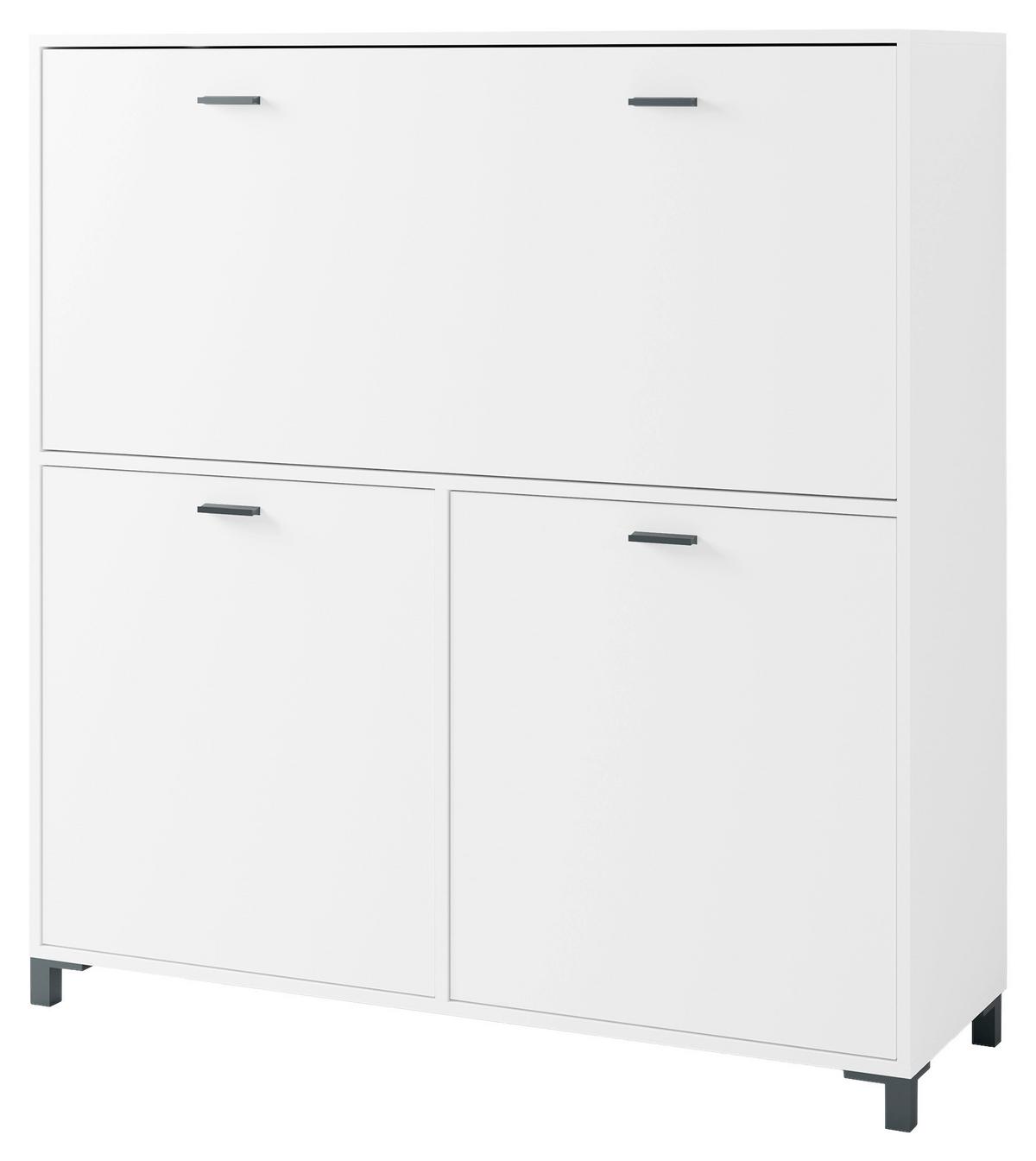 Sekretär Montana B: 120 cm inkl. Stauraum, Weiß, Schwarz - Schwarz/Weiß, Design, Holzwerkstoff (120/127/40cm) - MID.YOU